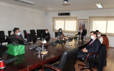 Mrs Nezha El Ouafi, Minister Delegate in charge of Moroccans Residing Abroad, and Mr. Karim Amor, President of the thirteenth region (MeM by CGEM), chaired a Working session