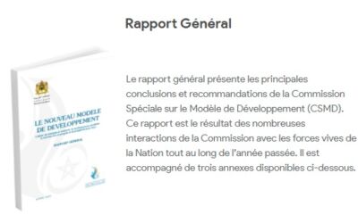 Présentation du rapport général de la Commission Spéciale sur le modèle de Développement (CSMD)